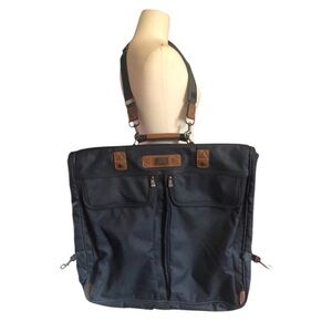 Vintage 1980s Skyway Black and Brown Men's Hanging Luggage Bag